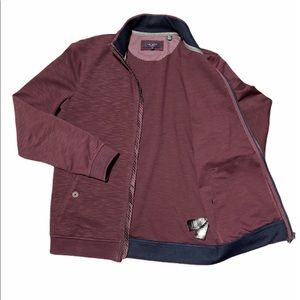 Ted Baker London Full Zip Sweater Jacket Burgundy